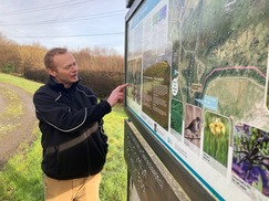 Project Officer Gareth Thomas leading the CIEEM Conference walking tour at Crymlyn.