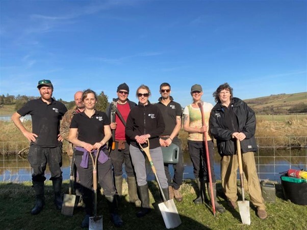 The team after a hard day’s planting