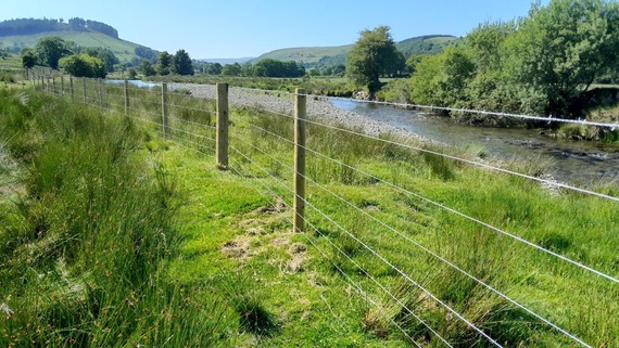 Flood resistant fencing installed