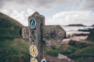 Wales Coast Path sign at Marloes, Pembrokeshire