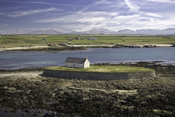 Church on an island St Cwyfan Anglesey
