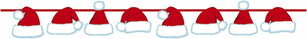 Christmas hats on a string