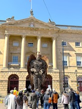 Knife Angel in front of Newark Town Hall - daytime