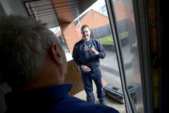 Repair staff member visiting a property 