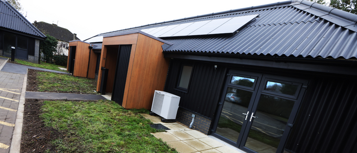 Exterior of new zero-carbon bungalows 