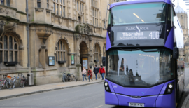 Image of P&R bus outside of Town Hall 