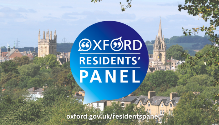 Oxford Residents' Panel logo over Oxford Skyline 
