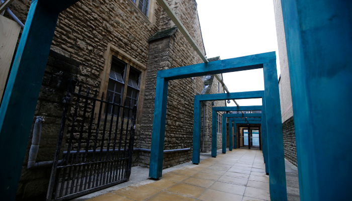 Exterior of homeless accommodation, Floyds Row