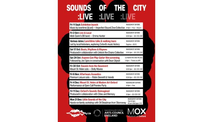 An event schedule for the Museum of Oxford