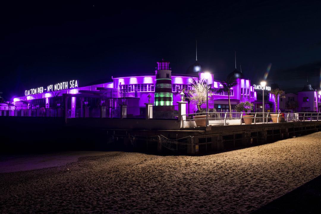 Census purple light up - Clacton pier lit up in purple