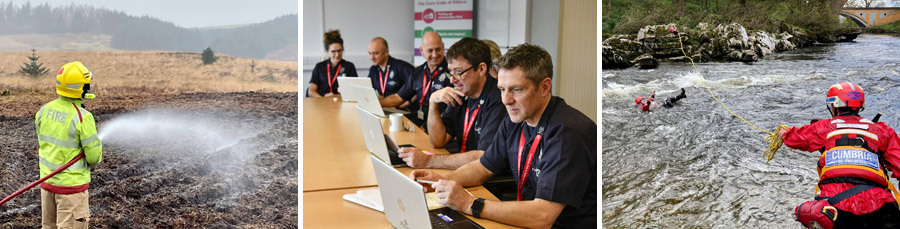 various employees of Cumbria Fire and Rescue Services