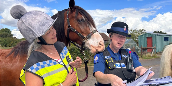 Police community support officer Tracey Johnson signed up Emma to become an Essex Horse Rider Volunteer. 