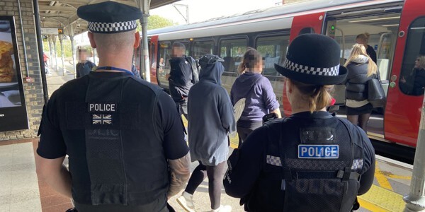 Officers check on people travelling though Chelmsford Station
