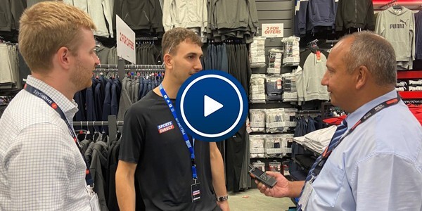 Video link - a member of Essex Police Business Crime Unit talking to two members of retail staff in a shop