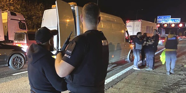 A man is arrested after a foot chase following the pursuit of a vehicle.