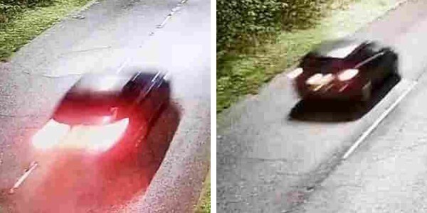 CCTV. Left: car may have been involved in collision. Right: car driver may have been a witness