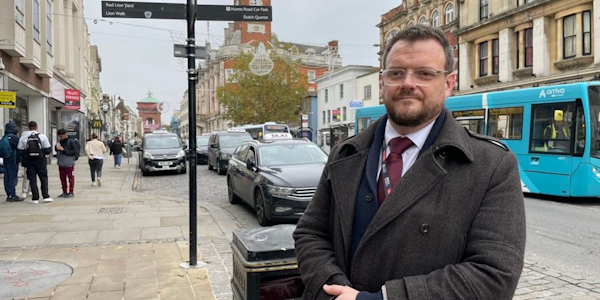 Police Sergeant Christian Denning in the town centre