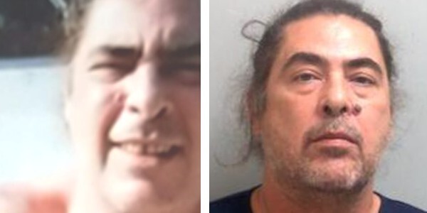 Darren Stirling selfie found on encrypted chat (left) and custody photo (right)nd amongst his encrypted messages