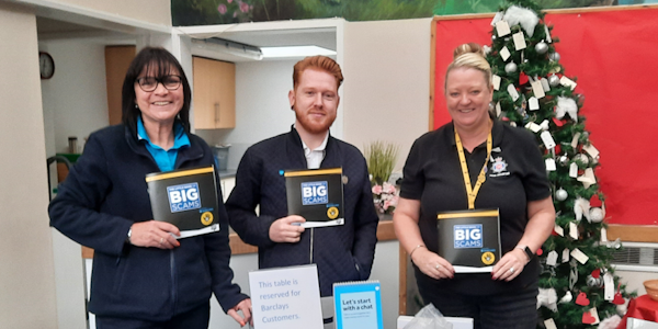 Nikki Godfrey-Shaw with Barclays staff