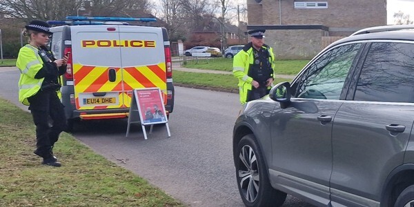 officers conducting  Project Servator vehicle stop