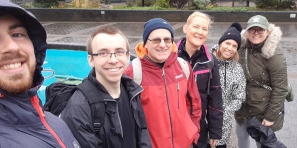 Southend Specials and friends gather for a selfie at the end of their sponsored walk