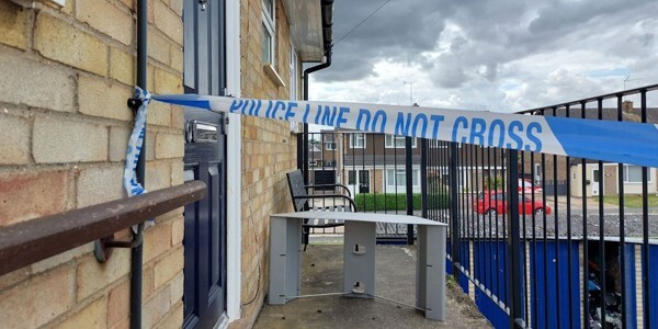 Crime scene at Walnut Tree Way