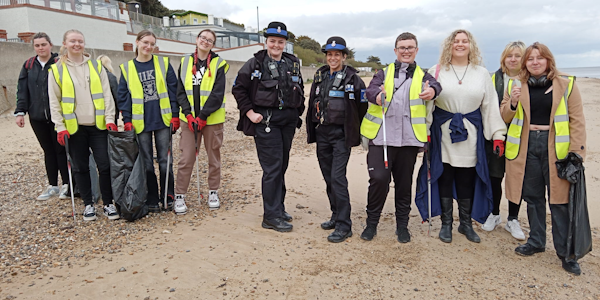 PCSO's with youth team from CVST for litter pick