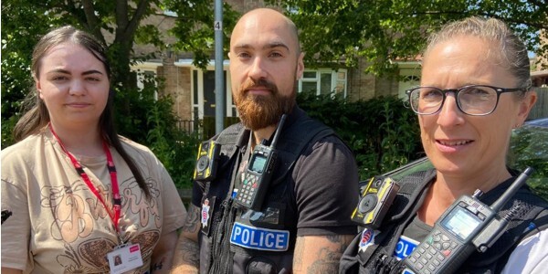 Here to help - (l-r) Open Road's Ellie Harris, DS Mark Ghosh and DC Claire Lukey