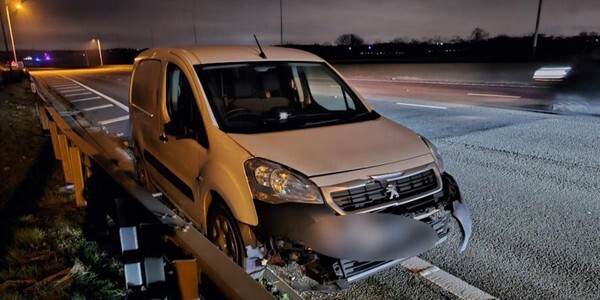 White van brought to a stop by Essex Police Roads Policing Officers on M25