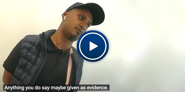 Shazad Miah being arrested on his return from holiday