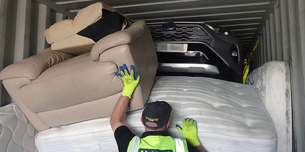 Stolen car recovered in shipping container