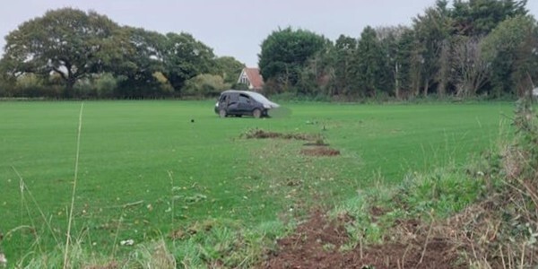 A stolen car in a field near Clacton