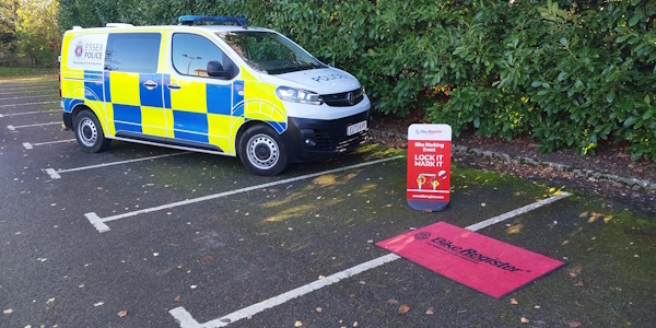 Essex Police Van parked next to bike marking equipment