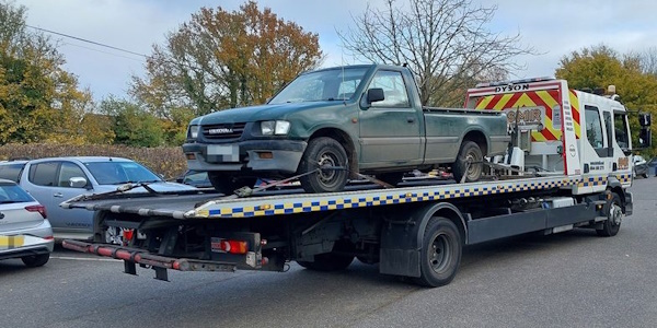 Stolen vehicle on a recovery truck