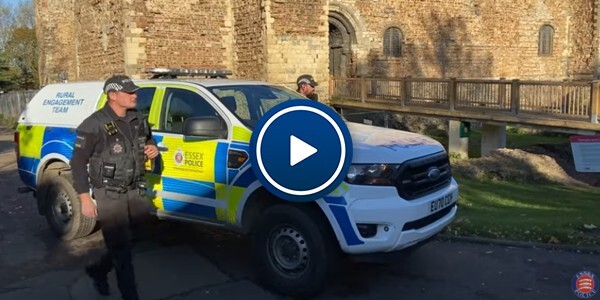 Heritage crime officers with their vehicle at Colchester Castle