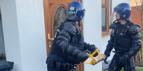 Officers executing a warrant