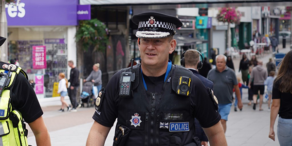 Chief Constable, BJ Harrington on patrol