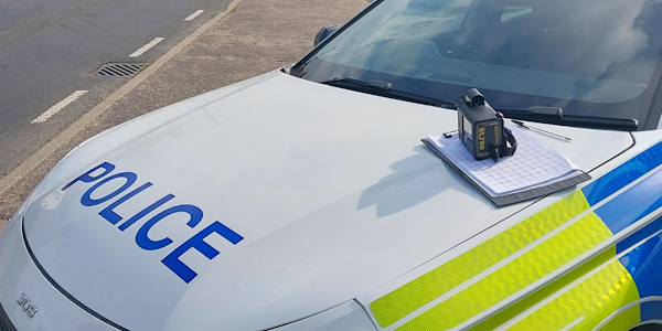 Speed device on a police car