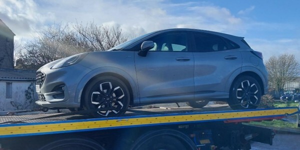 Car on a transporter lorry