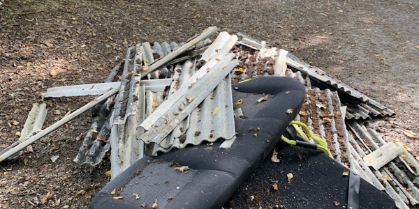 Picture of rubbish that has been fly tipped.