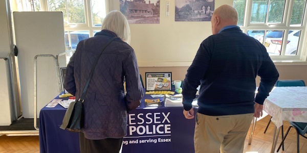 Members of the public looking at the Essex Police information stall