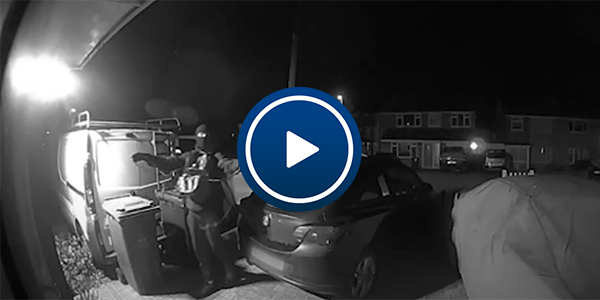 Doorbell footage of person stealing car