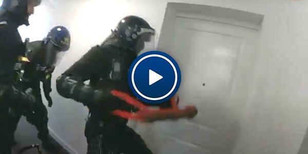 Video showing body warn video from officers arresting gang members