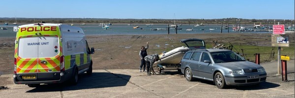 Marine Unit van monitoring the waterfront at the Essex coast