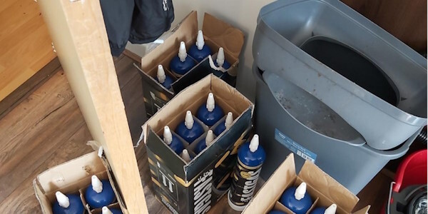 Large quantities of nitrous oxide gas