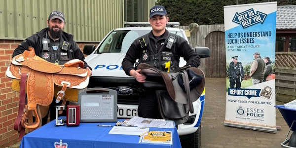 Rural Engagement Team holding items that have been property marked
