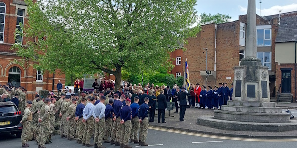 VE day celebrations at Great Dunmow War memorial 