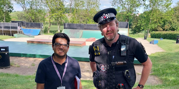 PC Davies standing with UDC ASB Officer 