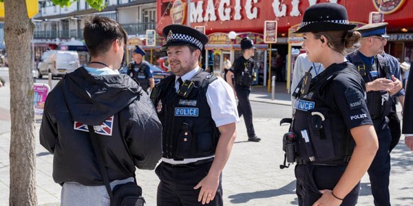 Officers engage with the public in Clacton town centre
