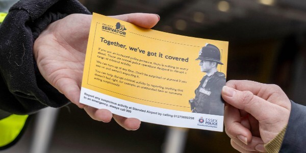 Yellow leaflet with details about how Project Servator deployments keep people safe